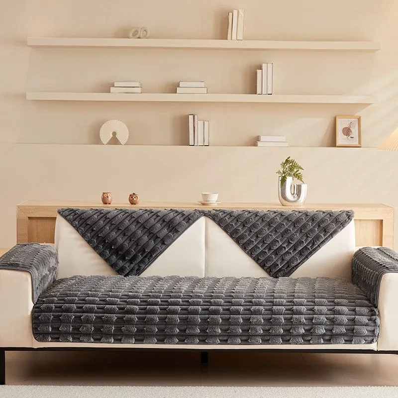 Housse de Canapé EasyCover Fausse Fourrure Épaisse