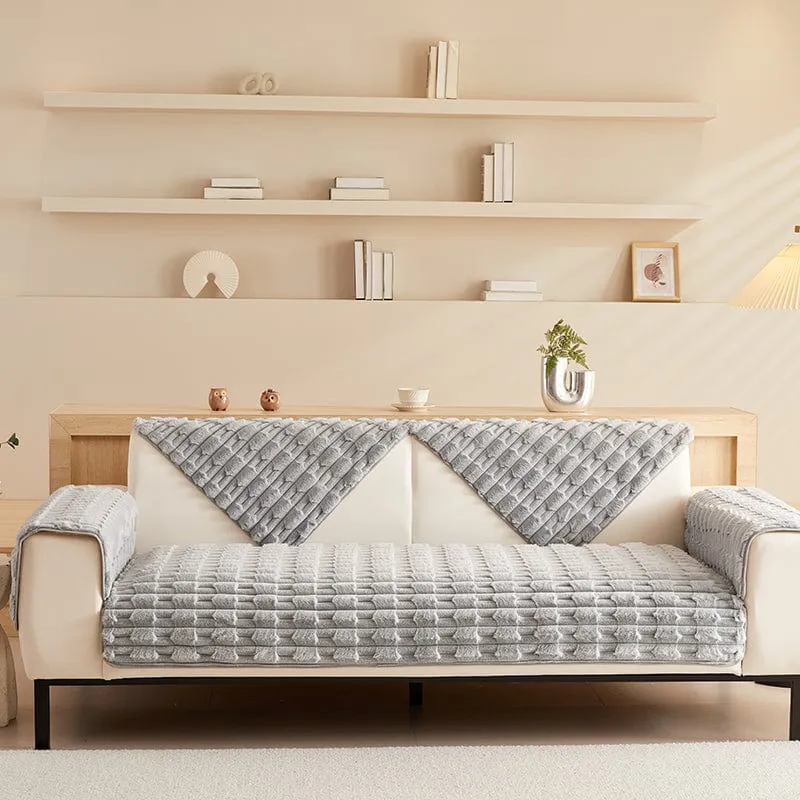 Housse de Canapé EasyCover Fausse Fourrure Épaisse