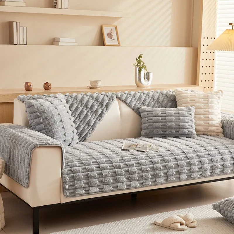 Housse de Canapé EasyCover Fausse Fourrure Épaisse