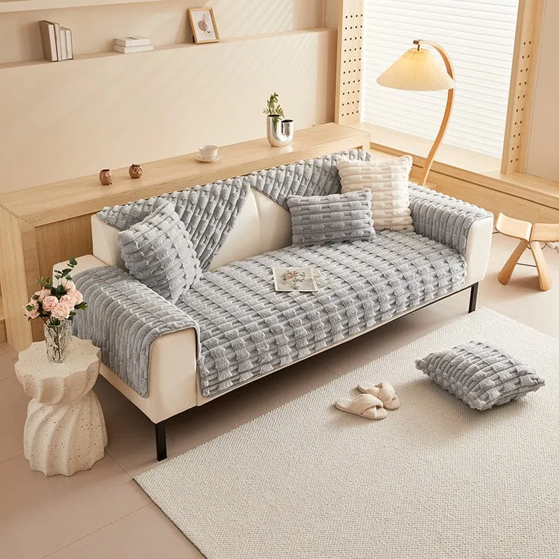 Housse de Canapé EasyCover Fausse Fourrure Épaisse