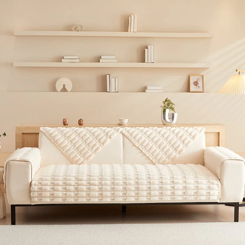 Housse de Canapé EasyCover Fausse Fourrure Épaisse