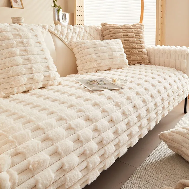 Housse de Canapé EasyCover Fausse Fourrure Épaisse