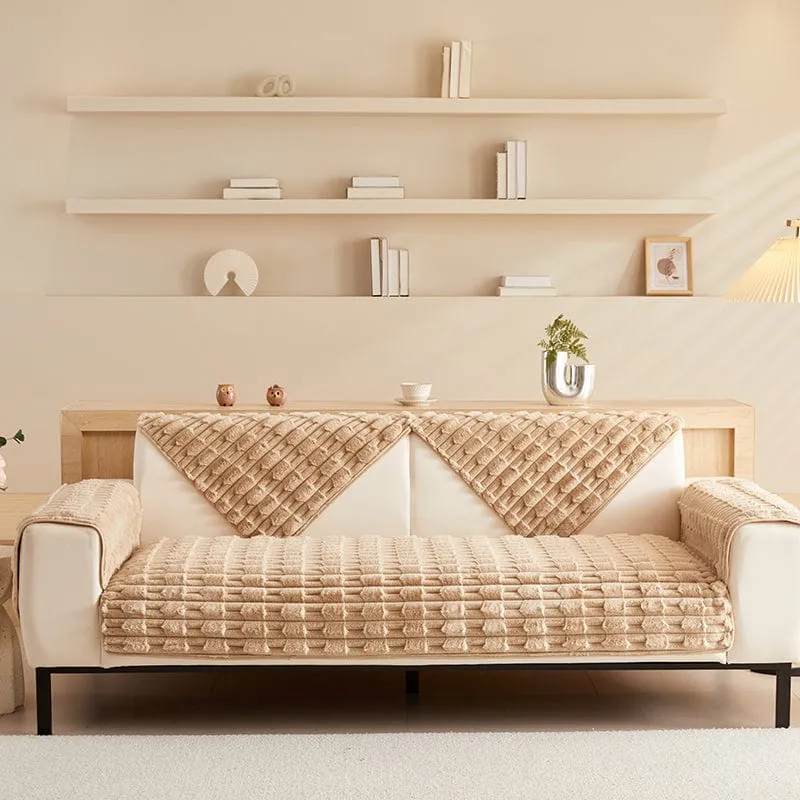 Housse de Canapé EasyCover Fausse Fourrure Épaisse
