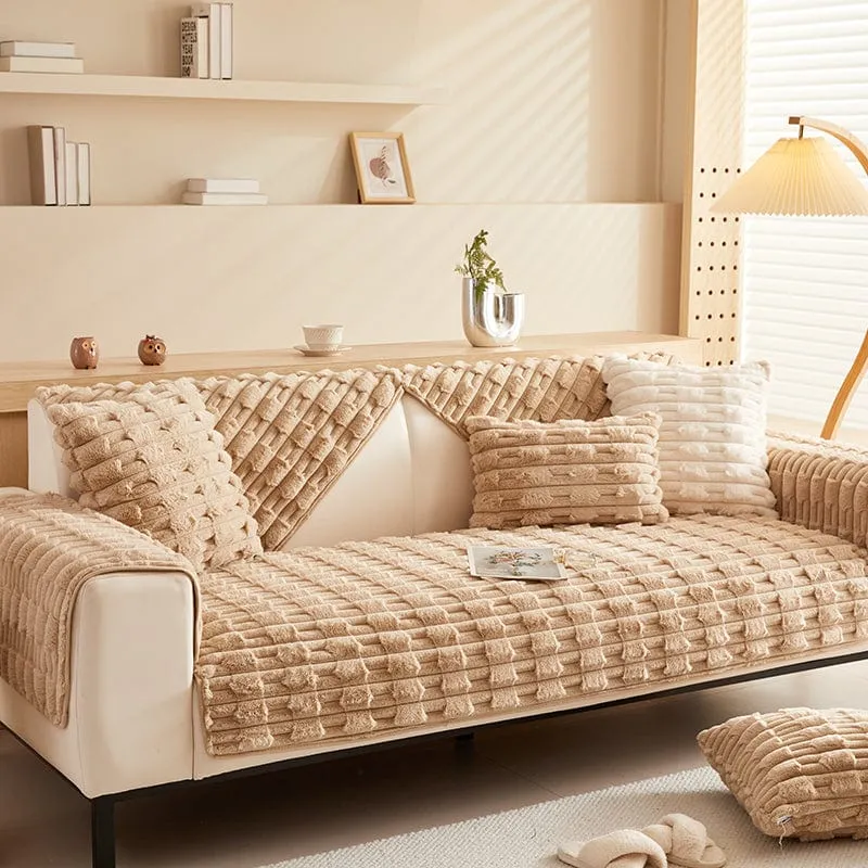 Housse de Canapé EasyCover Fausse Fourrure Épaisse