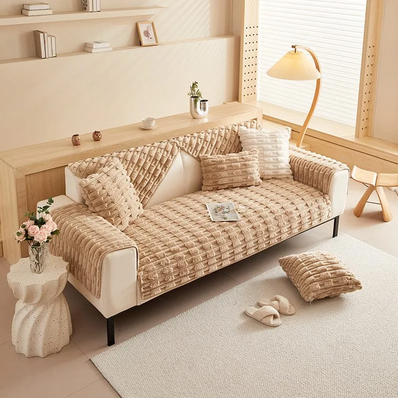 Housse de Canapé EasyCover Fausse Fourrure Épaisse