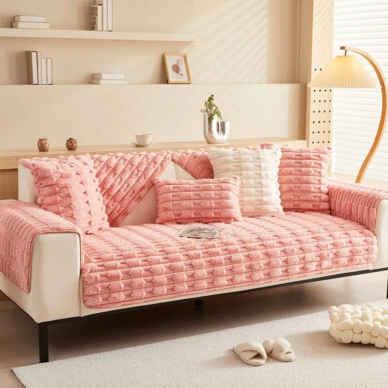 Housse de Canapé EasyCover Fausse Fourrure Épaisse