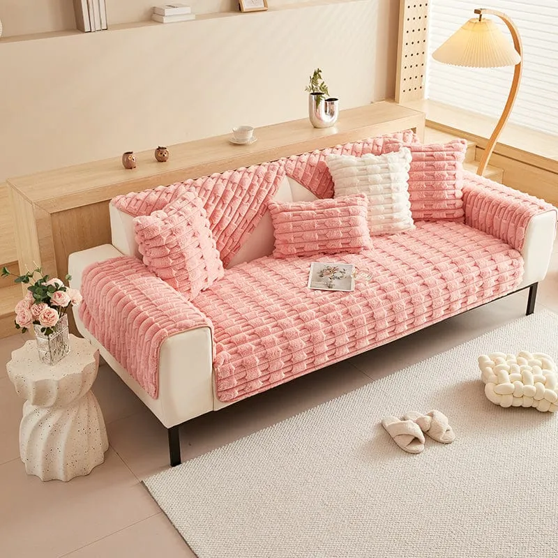 Housse de Canapé EasyCover Fausse Fourrure Épaisse