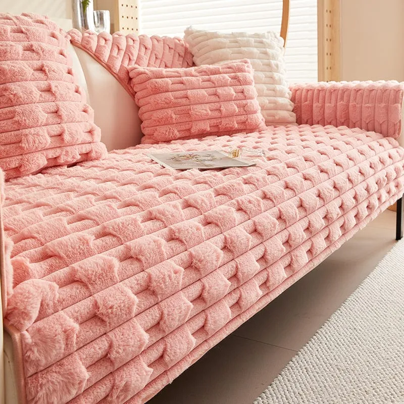 Housse de Canapé EasyCover Fausse Fourrure Épaisse