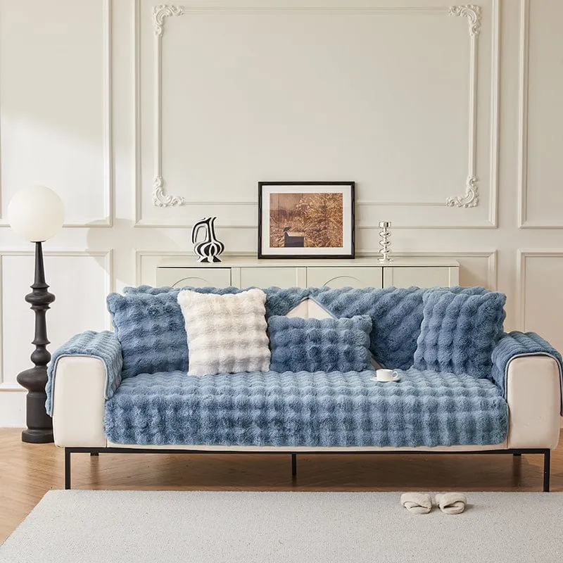 Housse de Canapé EasyCover Fausse Fourrure Molletonnée