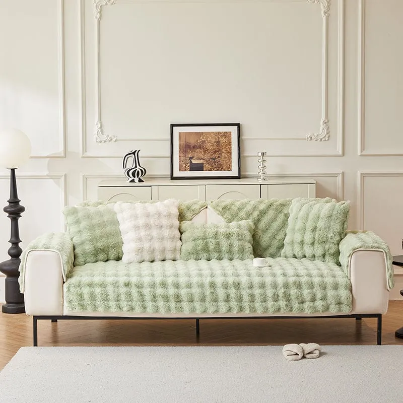 Housse de Canapé EasyCover Fausse Fourrure Molletonnée