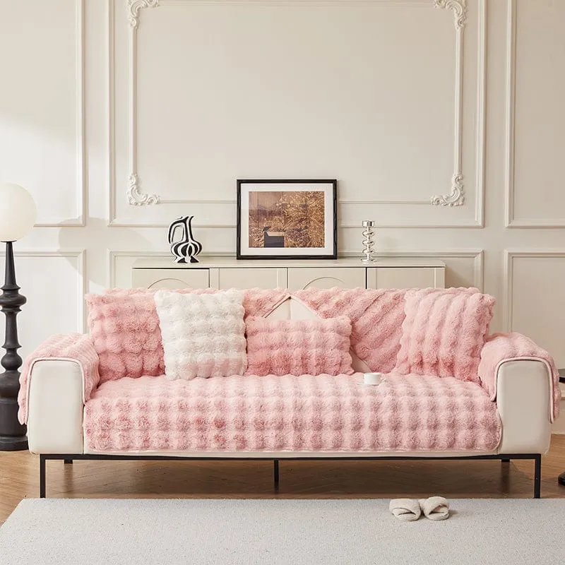 Housse de Canapé EasyCover Fausse Fourrure Molletonnée