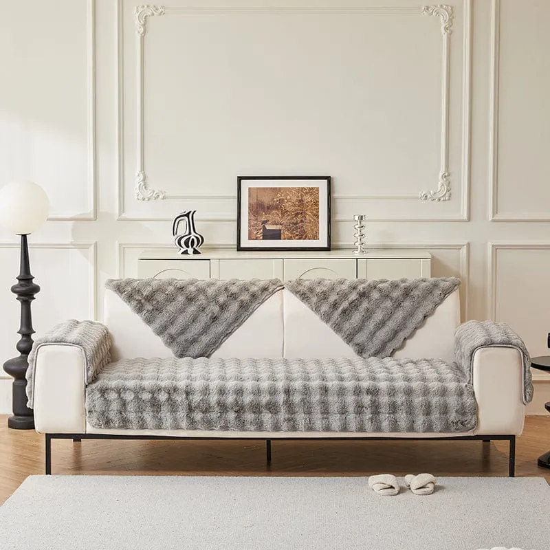 Housse de Canapé EasyCover Fausse Fourrure Molletonnée