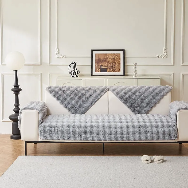 Housse de Canapé EasyCover Fausse Fourrure Molletonnée