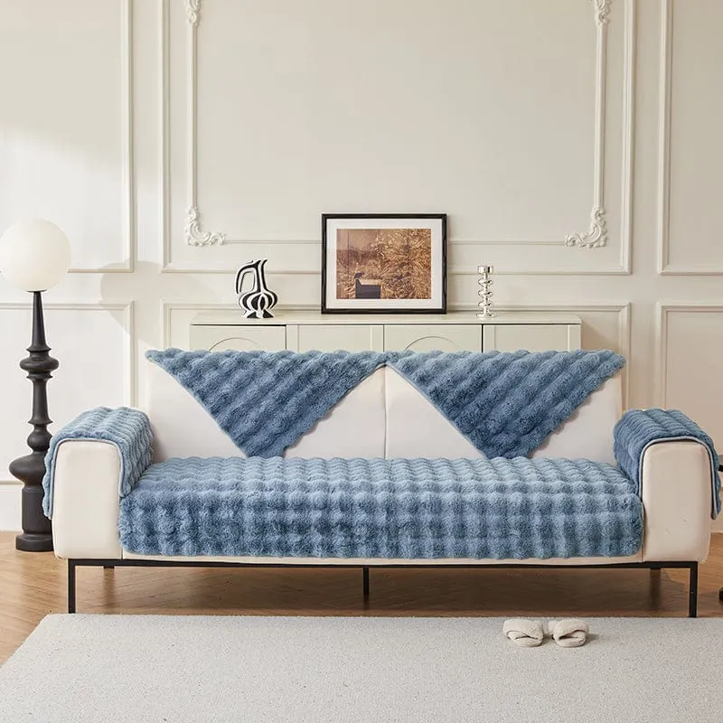 Housse de Canapé EasyCover Fausse Fourrure Molletonnée