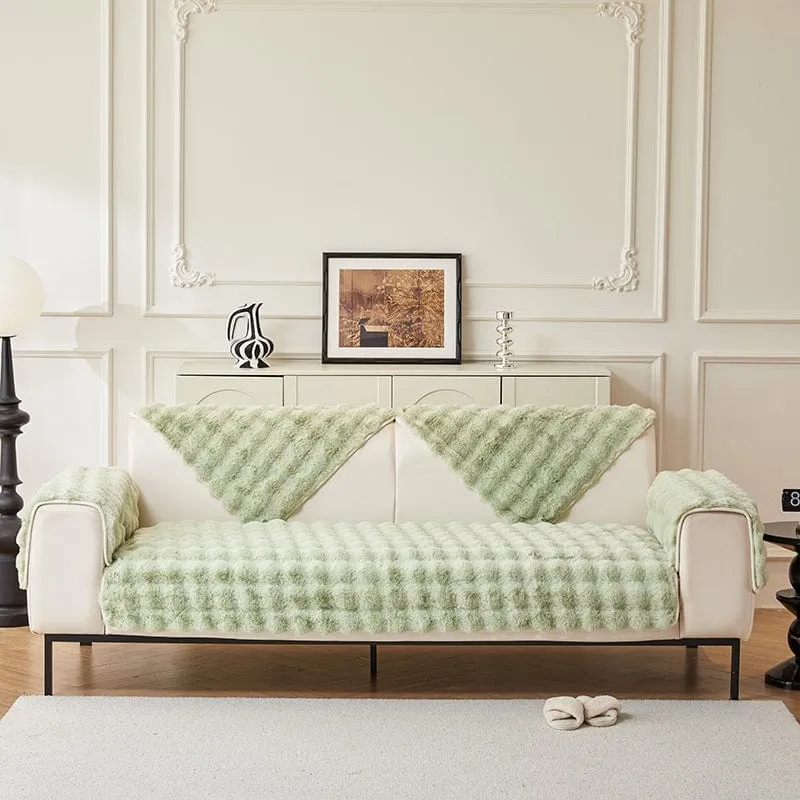 Housse de Canapé EasyCover Fausse Fourrure Molletonnée
