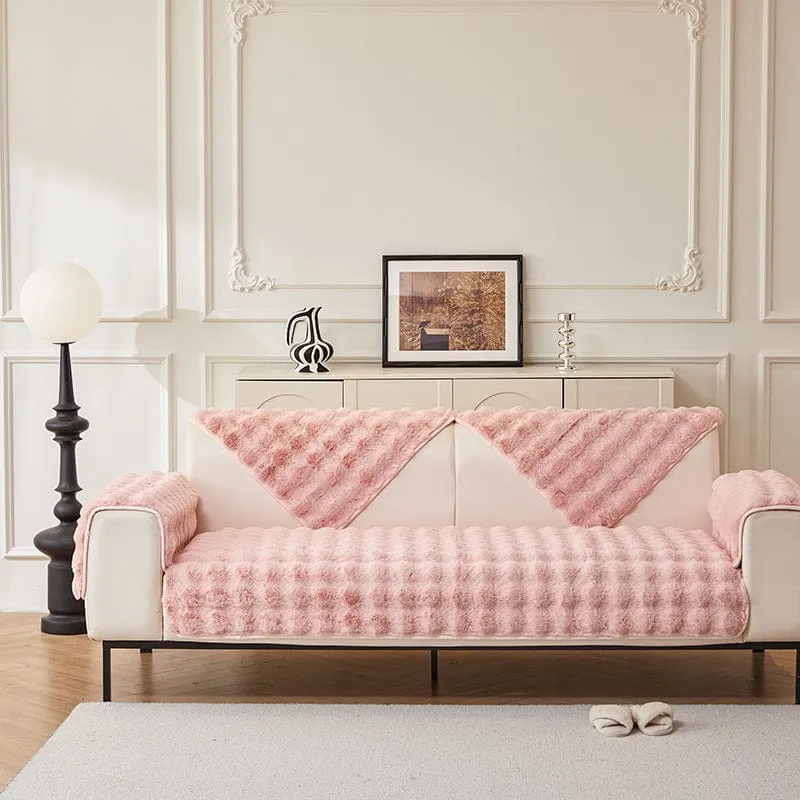 Housse de Canapé EasyCover Fausse Fourrure Molletonnée