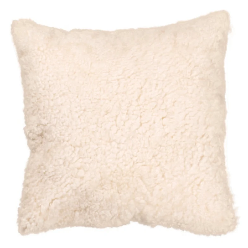 Housse de coussin en toison bouclée clair de lune