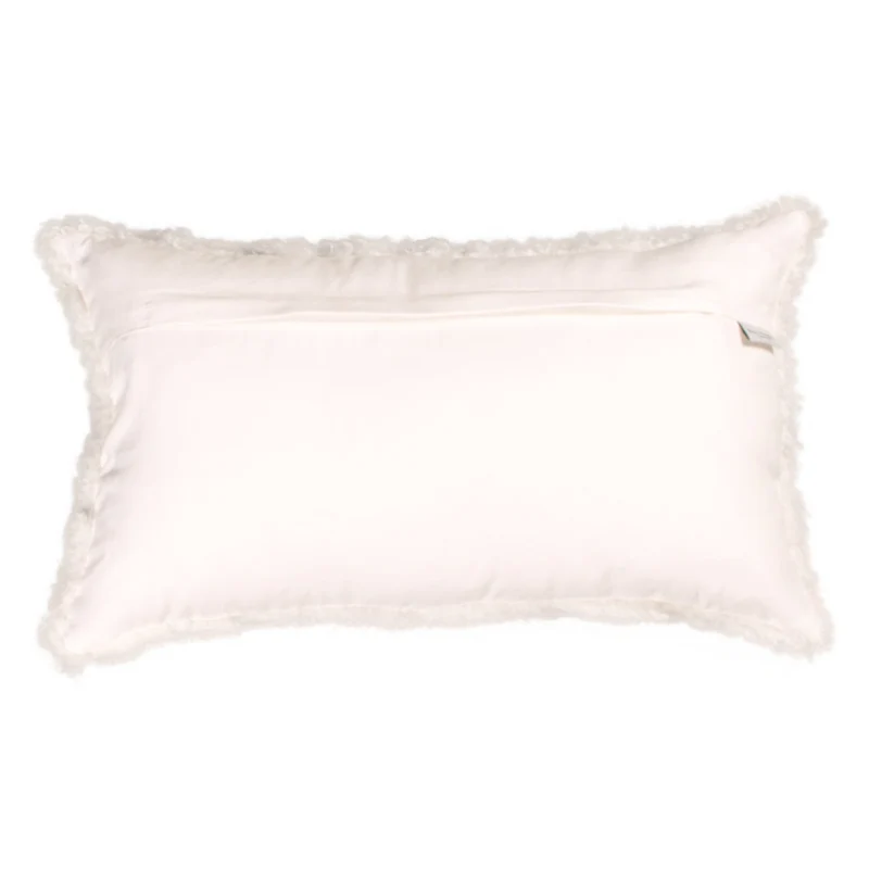 Housse de coussin en toison bouclée blanche