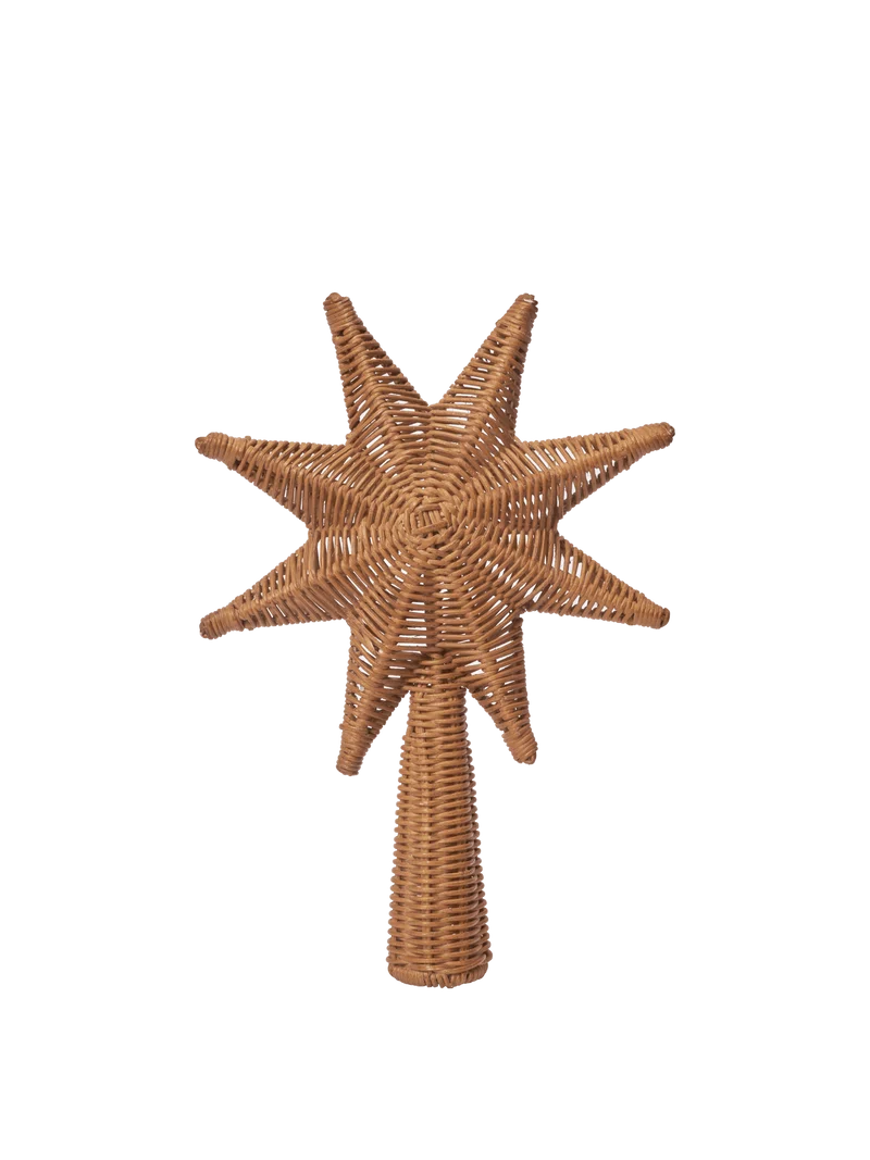 Rattan Christmas Tree Top Star - Natural