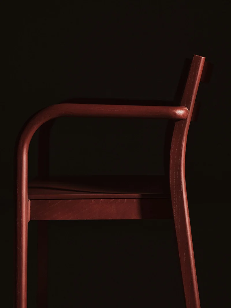 Boda Dining Chair with Arms - Red Brown