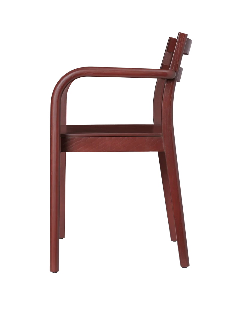 Boda Dining Chair with Arms - Red Brown