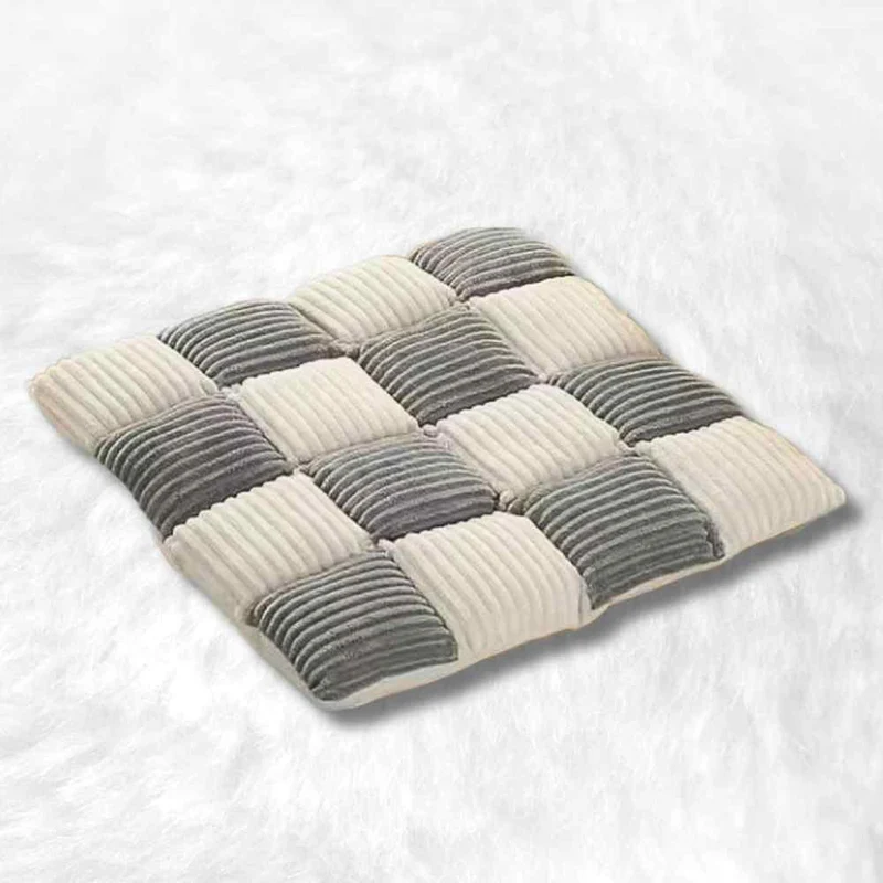Coussin de Chaise en Velours Côtelé gris