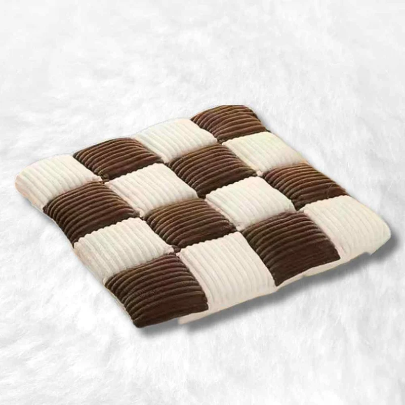 Coussin de Chaise en Velours Côtelé marron