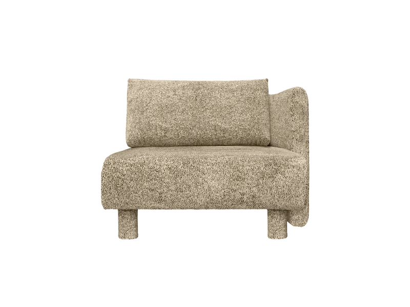 Dase Sofa Chaise Longue Right - Poppy Velvet - Butter/Black