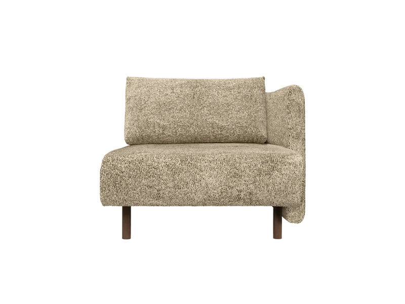 Dase Sofa Chaise Longue Right - Poppy Velvet - Butter/Black