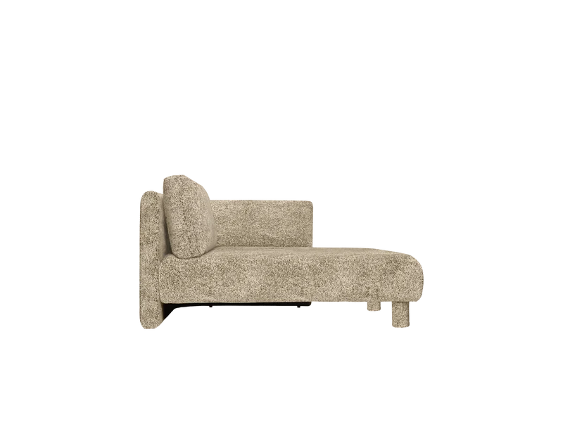 Dase Sofa Chaise Longue Right - Poppy Velvet - Butter/Black