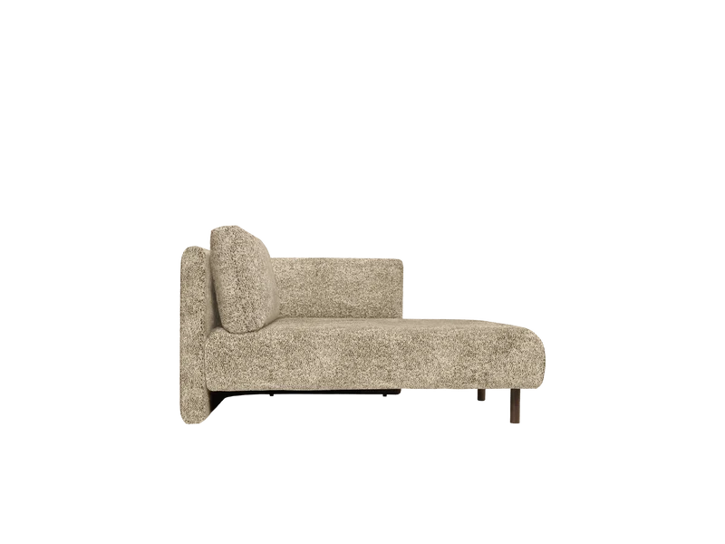 Dase Sofa Chaise Longue Right - Poppy Velvet - Butter/Black
