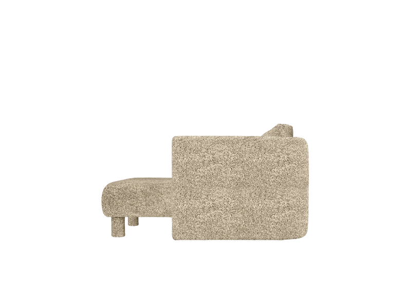 Dase Sofa Chaise Longue Right - Poppy Velvet - Butter/Black