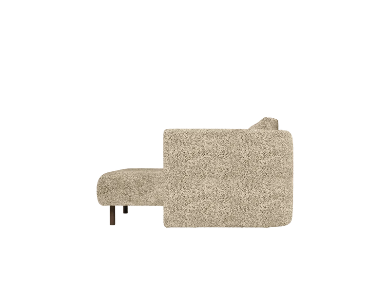 Dase Sofa Chaise Longue Right - Poppy Velvet - Butter/Black