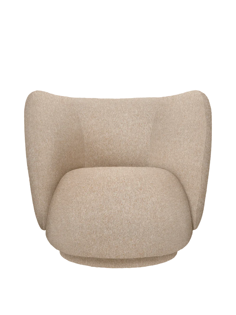Rico Lounge Chair - Vanir - Off-White/Honey