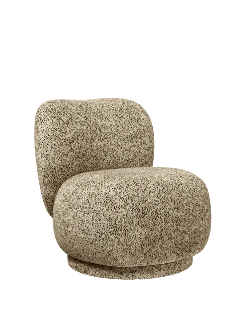 Rico Piccolo Lounge Chair - Swivel - Poppy Velvet - Butter/Black