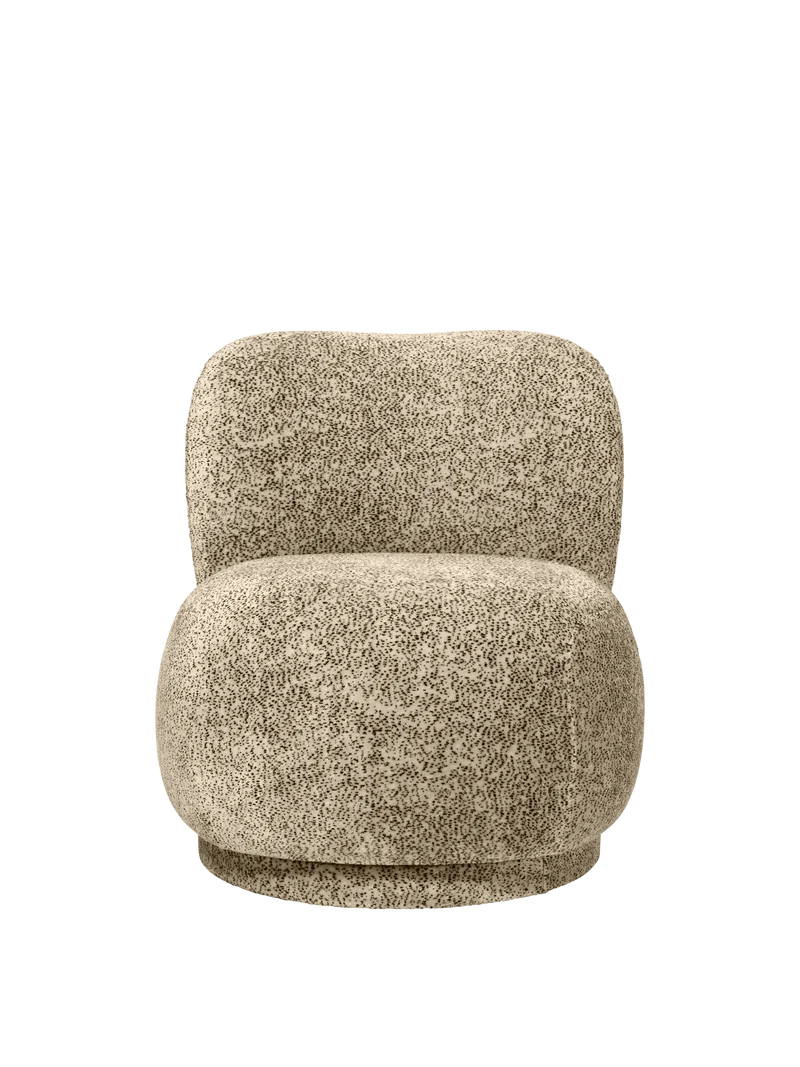 Rico Piccolo Lounge Chair - Poppy Velvet - Butter/Black