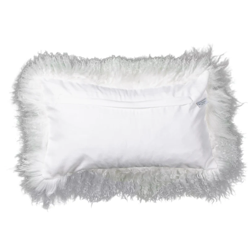 Coussin peau de mouton du Tibet blanc