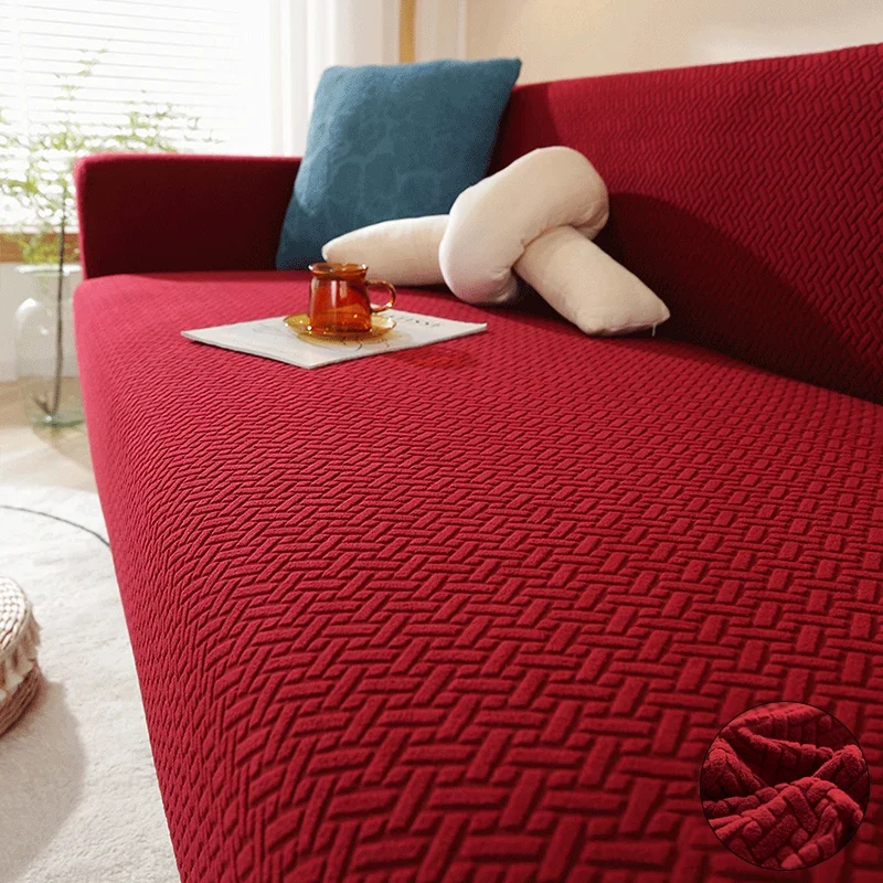 Housse De Canapé Jacquard Rouge