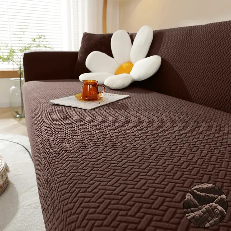 Housse De Canapé Jacquard Marron