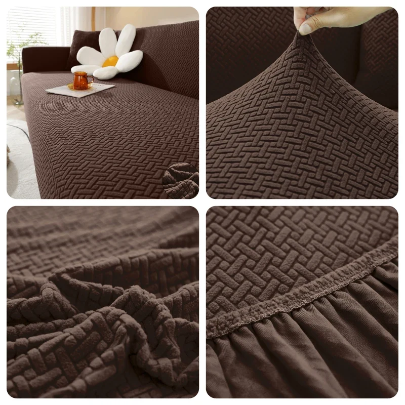 Housse De Canapé Jacquard Marron