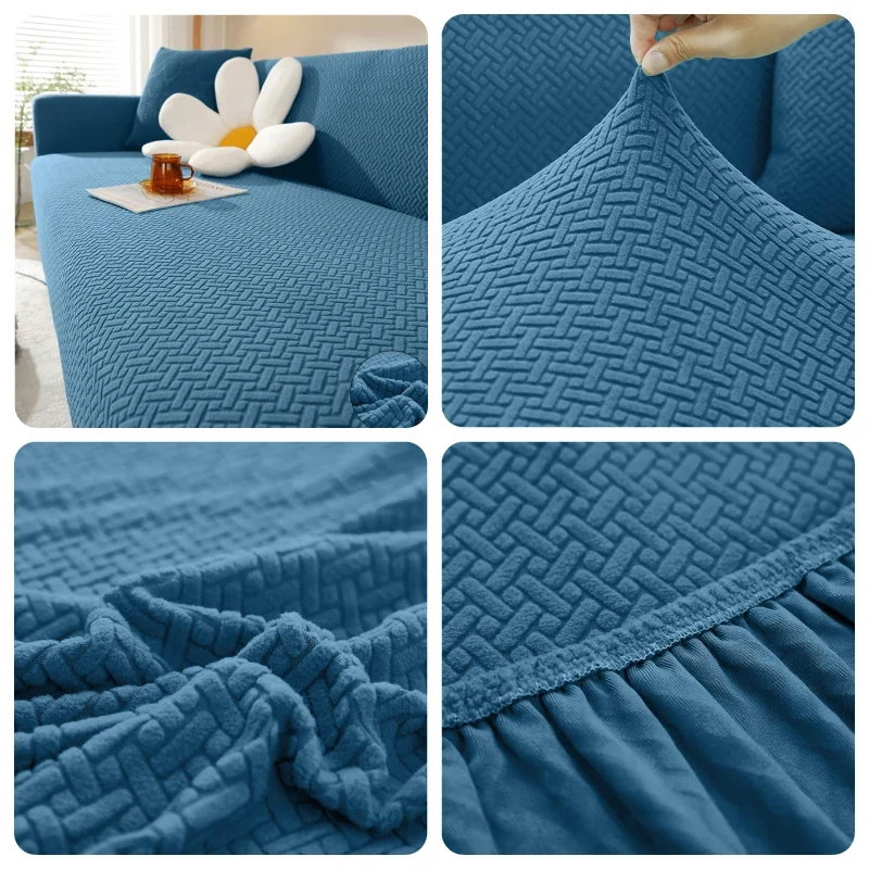Housse De Canapé Jacquard Bleue