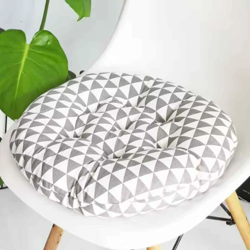 Coussin de Chaise Rond gris blanc