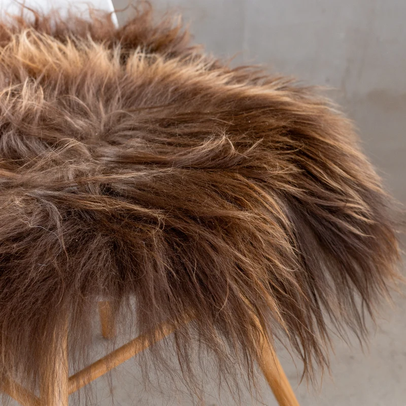 Coussin de chaise peau de mouton islandaise marron