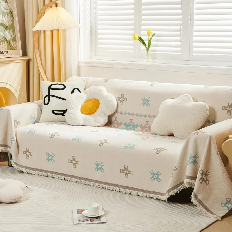 Jeté de Canapé Jacquard Minimaliste Linor