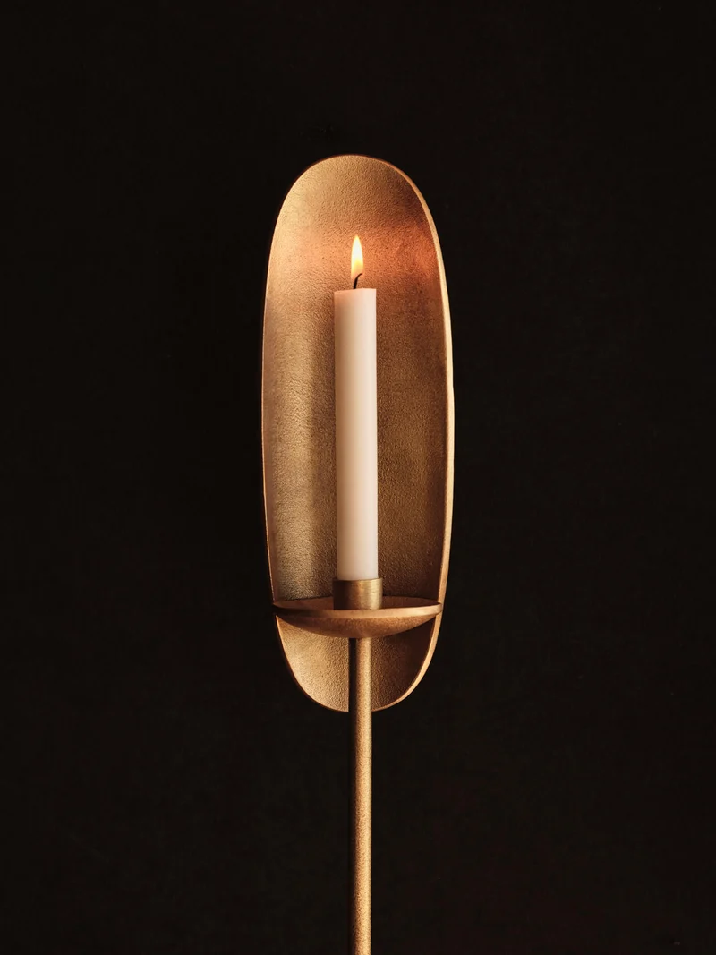 Agapé Floor Candle Holder - Brass Finish