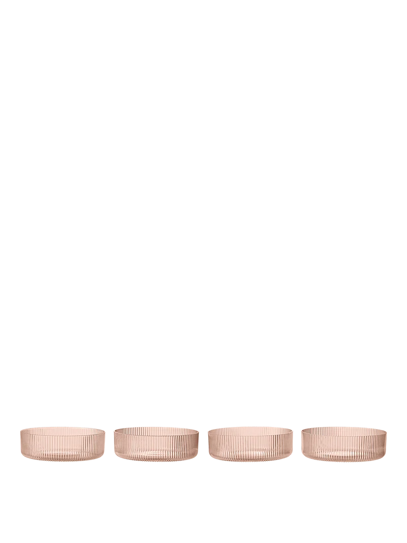 Ripple Serving Bowls - Set of 4 - Blush