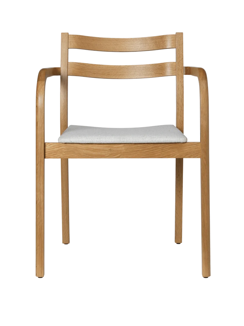 Boda Dining Chair with Arms - Upholstered Seat - Staple - Natural Oak/Off-White