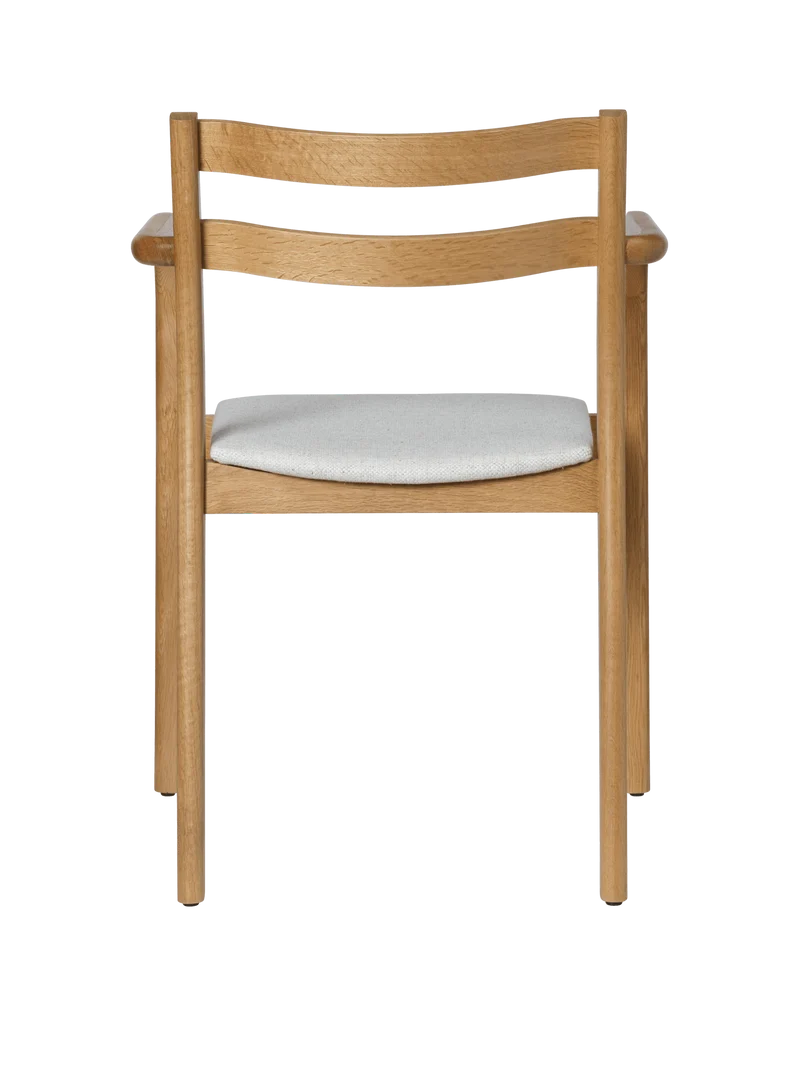 Boda Dining Chair with Arms - Upholstered Seat - Staple - Natural Oak/Off-White