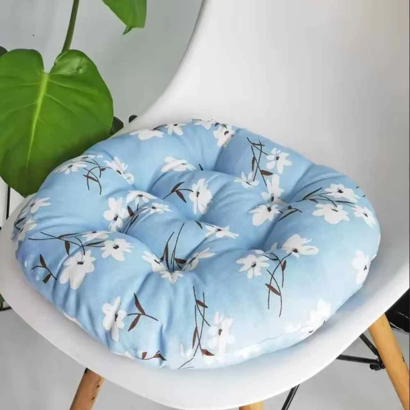 Coussin de Chaise Rond Fleur bleu