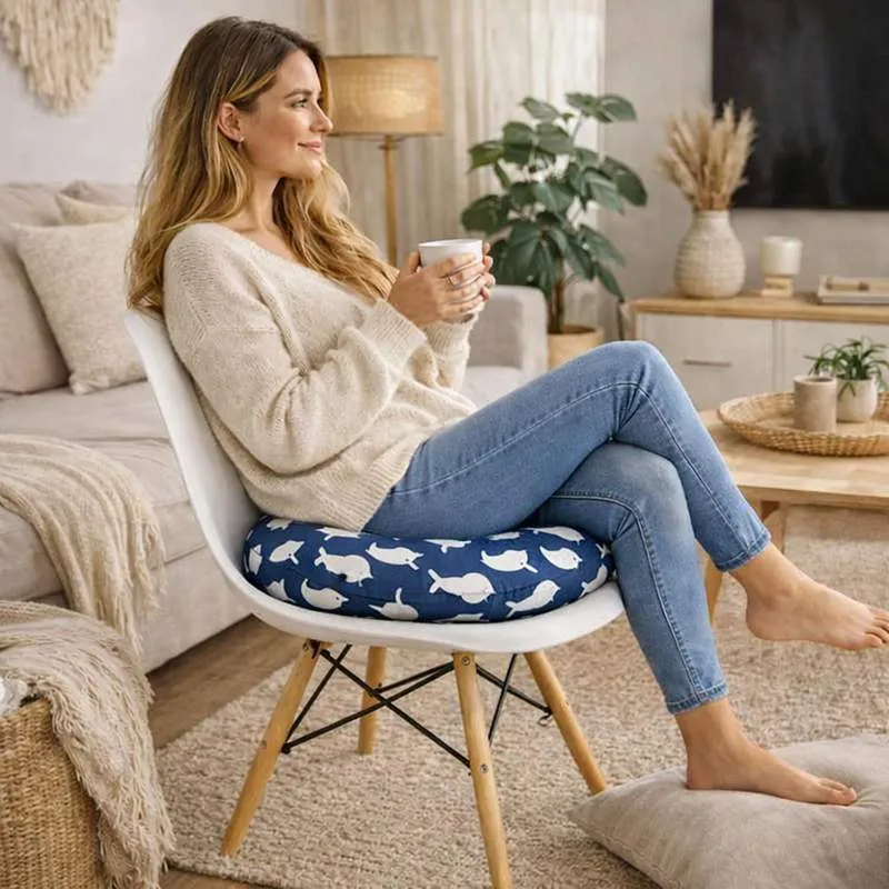Coussin de Chaise Rond bleu marine